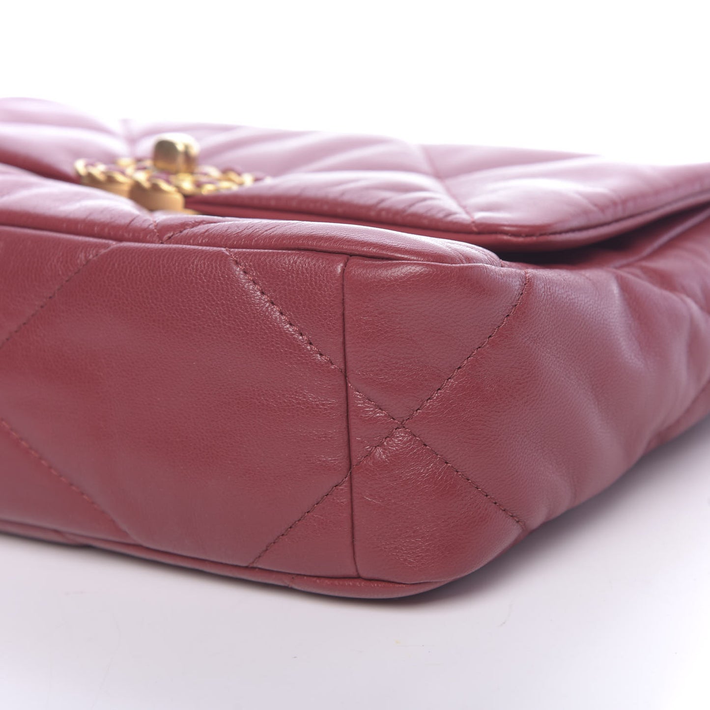 Goatskin Quilted Medium 19 Flap Dark Red