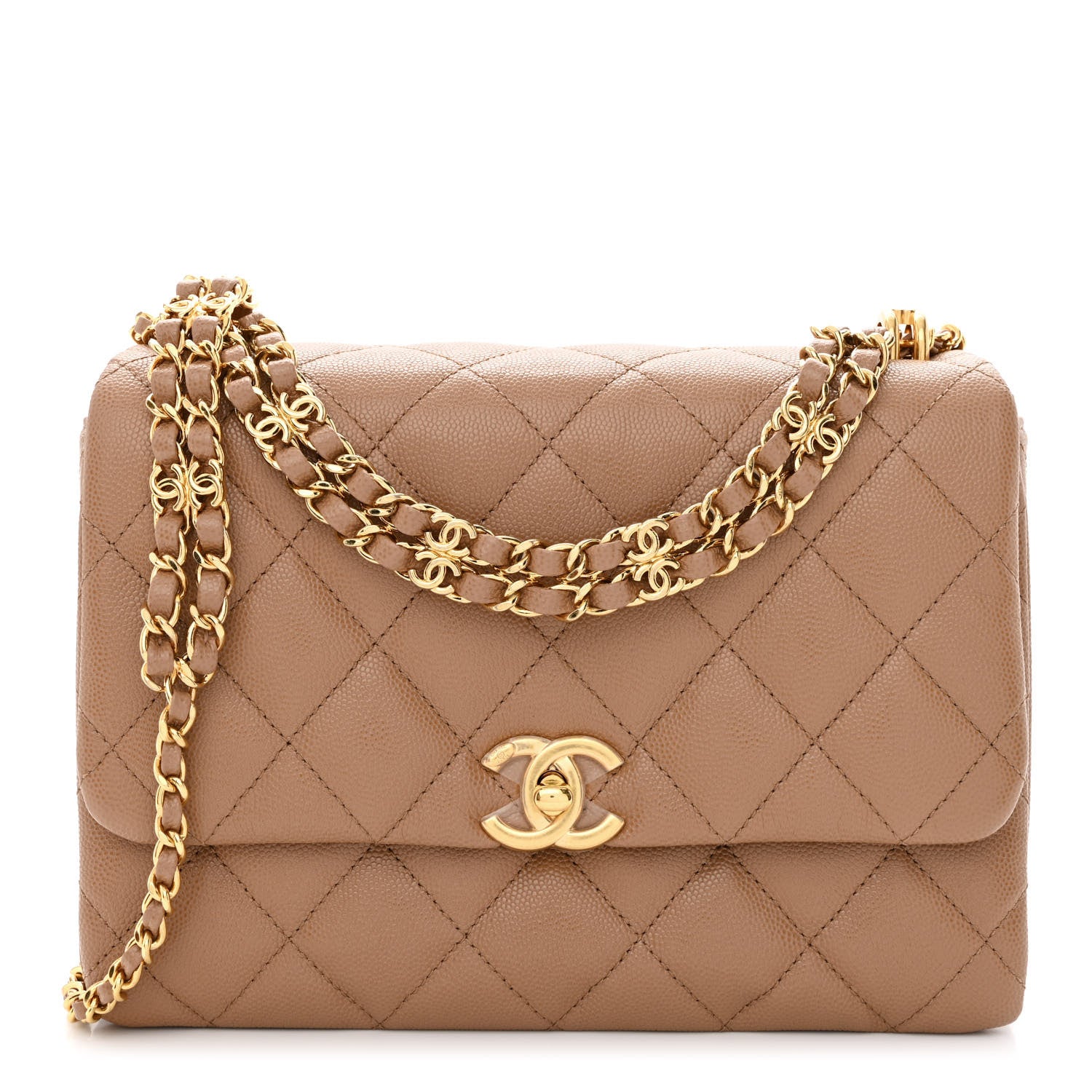 Chanel Caviar Quilted Coco First Flap Beige 1 of 11