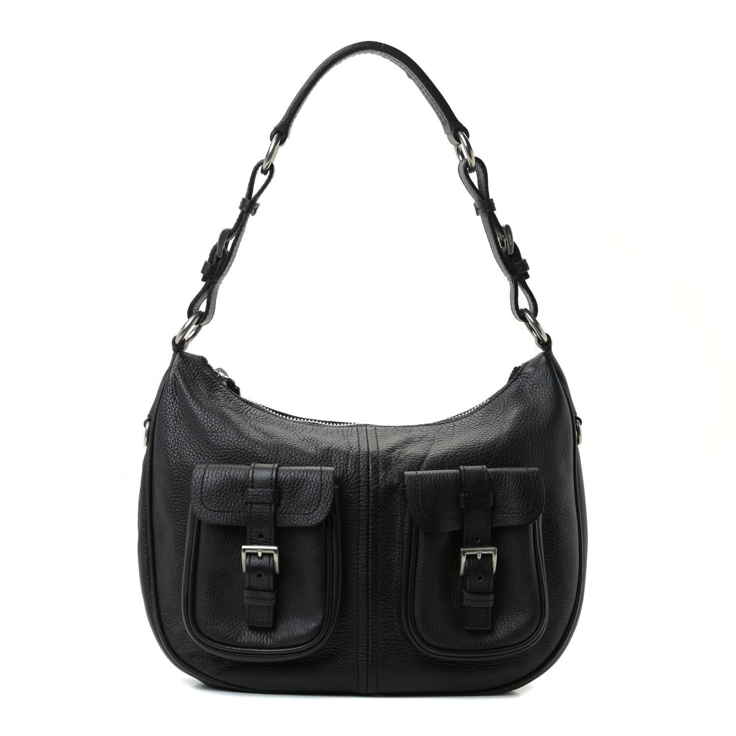 Vitello Daino Pocket Hobo Black