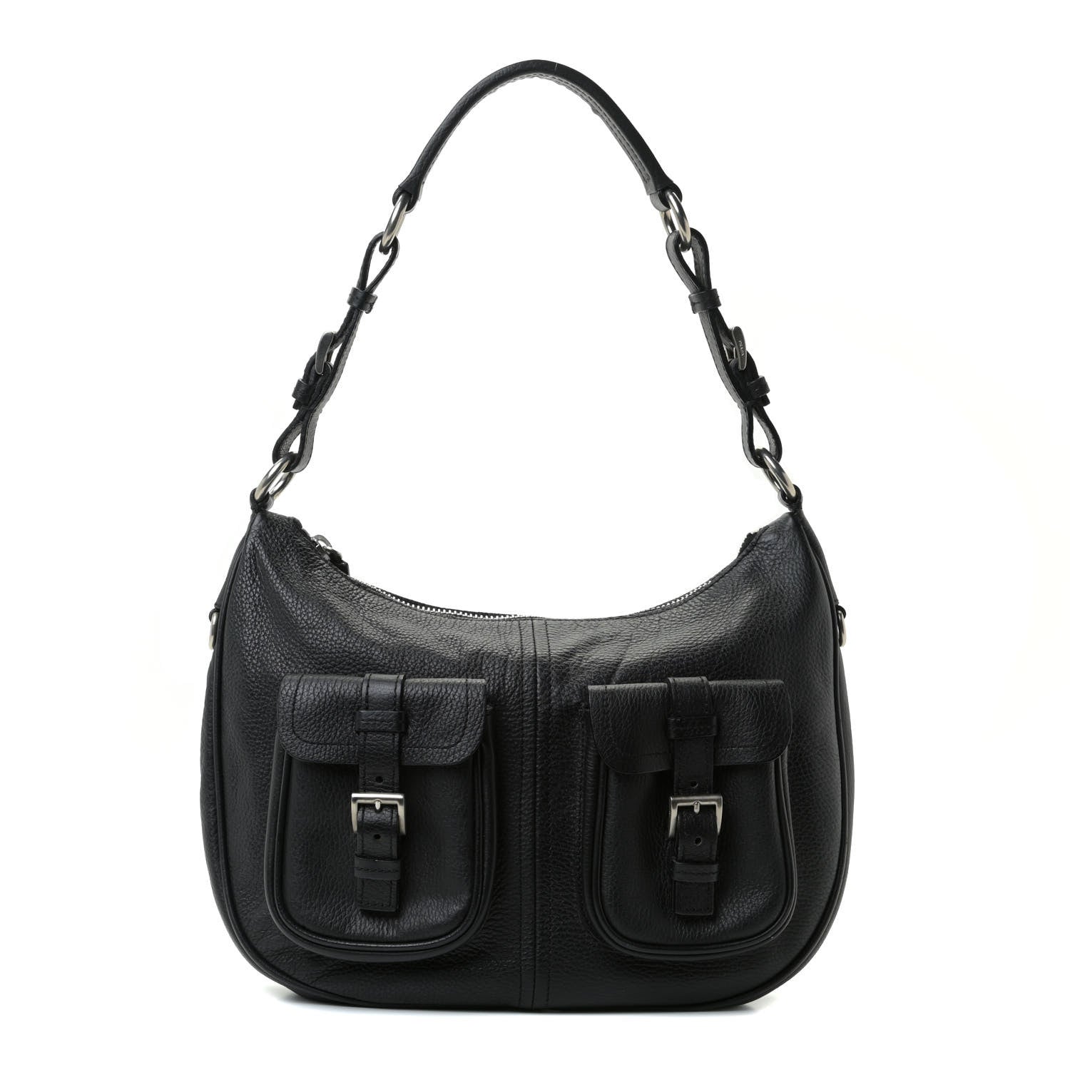 Prada Vitello Daino Pocket Hobo Black 1 of 15