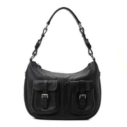 Prada Vitello Daino Pocket Hobo Black 1 of 15
