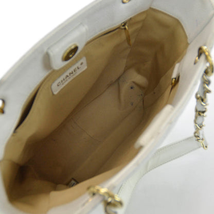 Chanel Caviar Petit Shopping Tote PST White 7 of 9