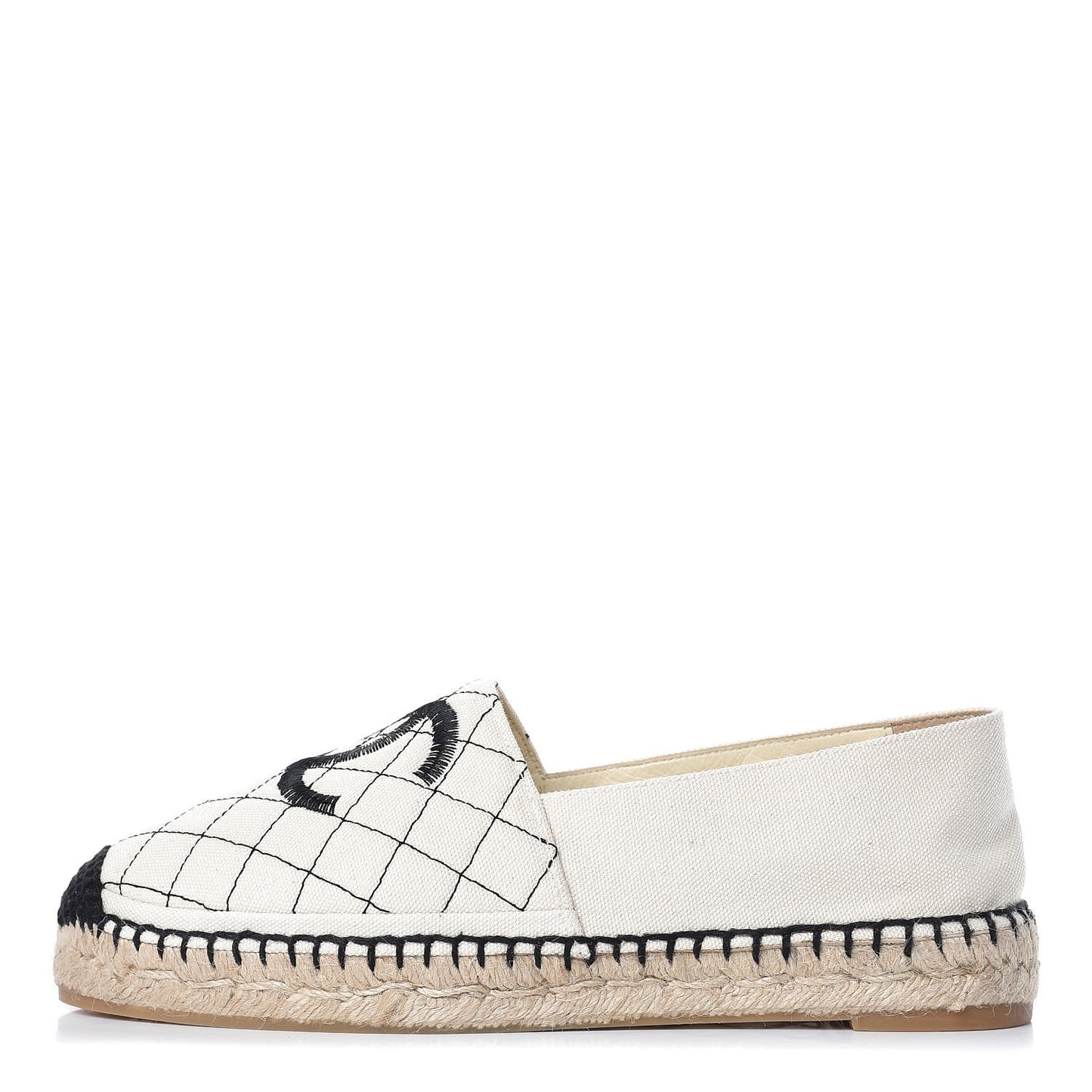 Fabric Biarritz CC Espadrilles 39 Beige Black