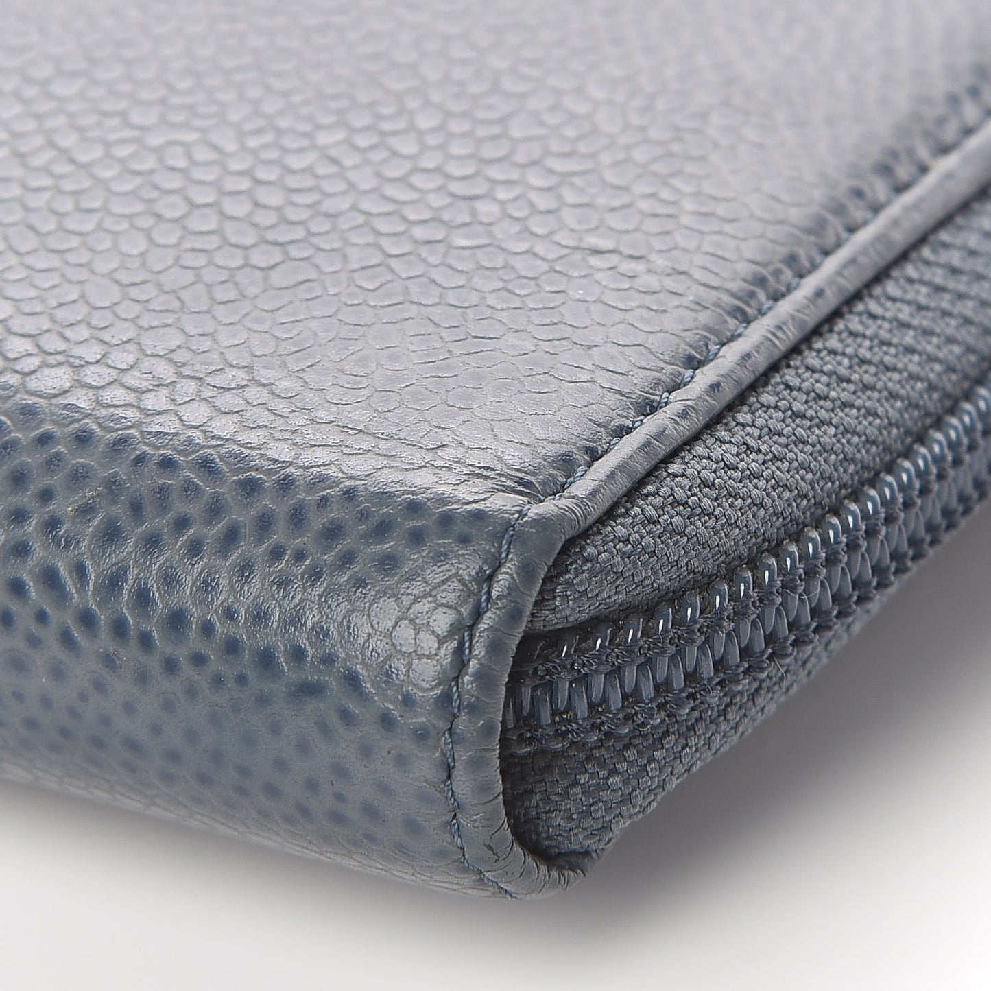 Caviar Large CC Timeless Zip Around Organizer Wallet Blue