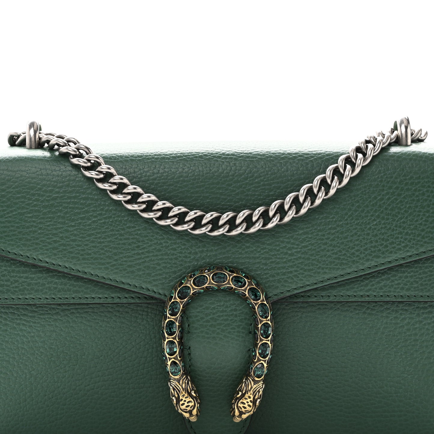 Dollar Calfskin Crystal Small Dionysus Shoulder Bag Emerald