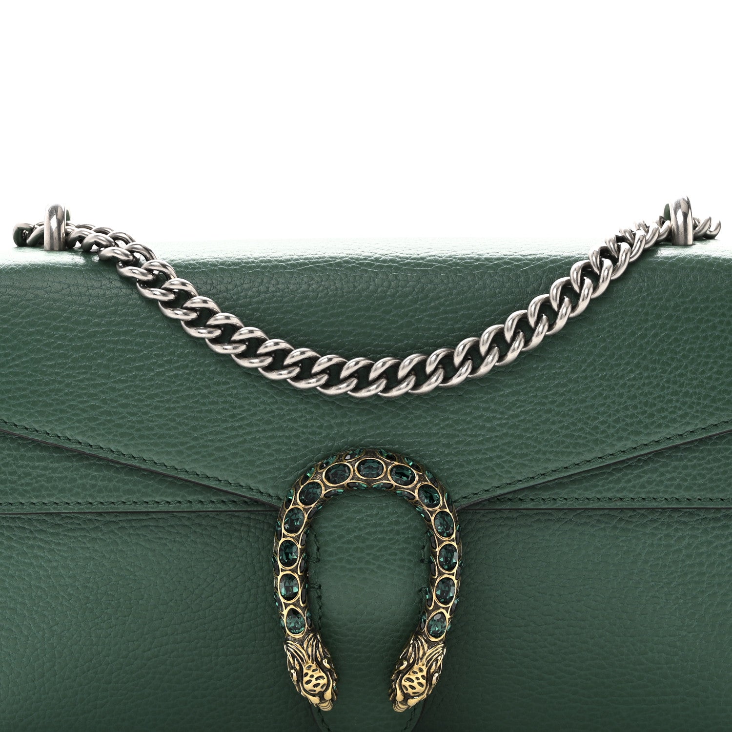 Gucci Dollar Calfskin Crystal Small Dionysus Shoulder Bag Emerald 9 of 11
