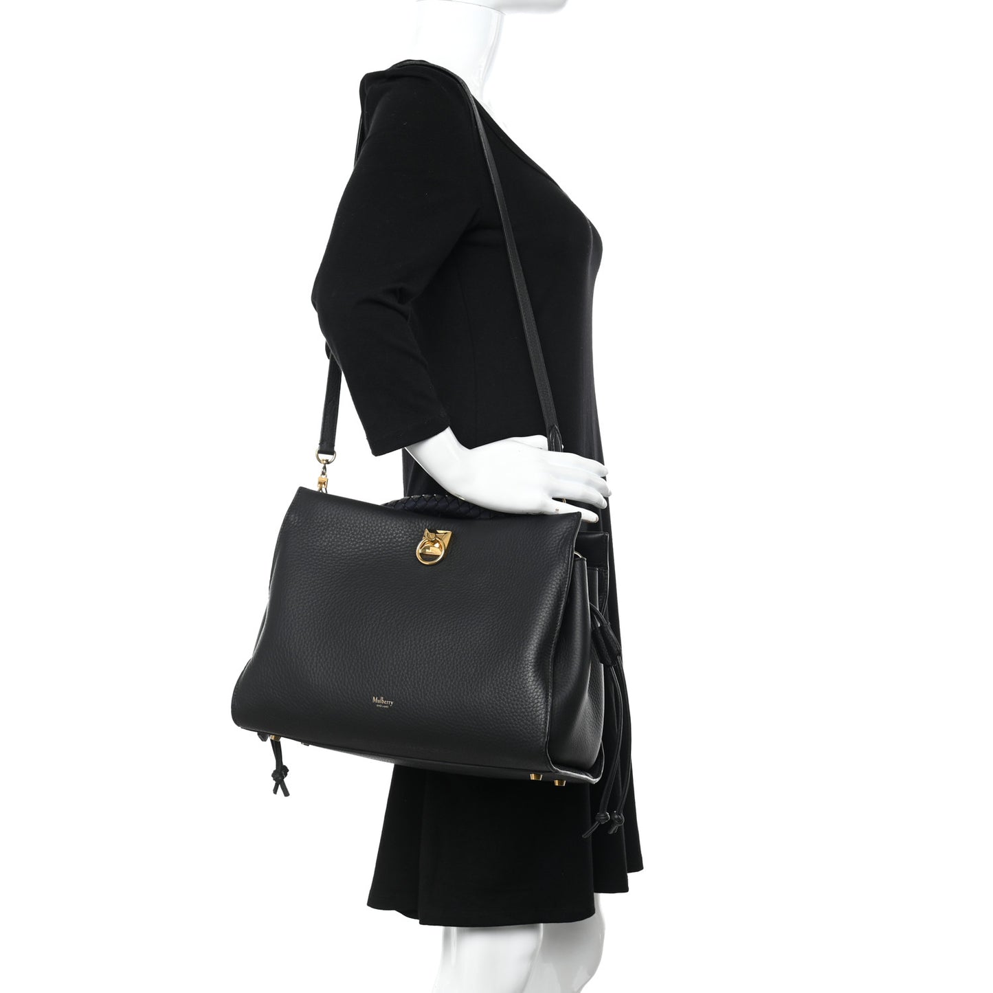Heavy Grain Iris Tote Black