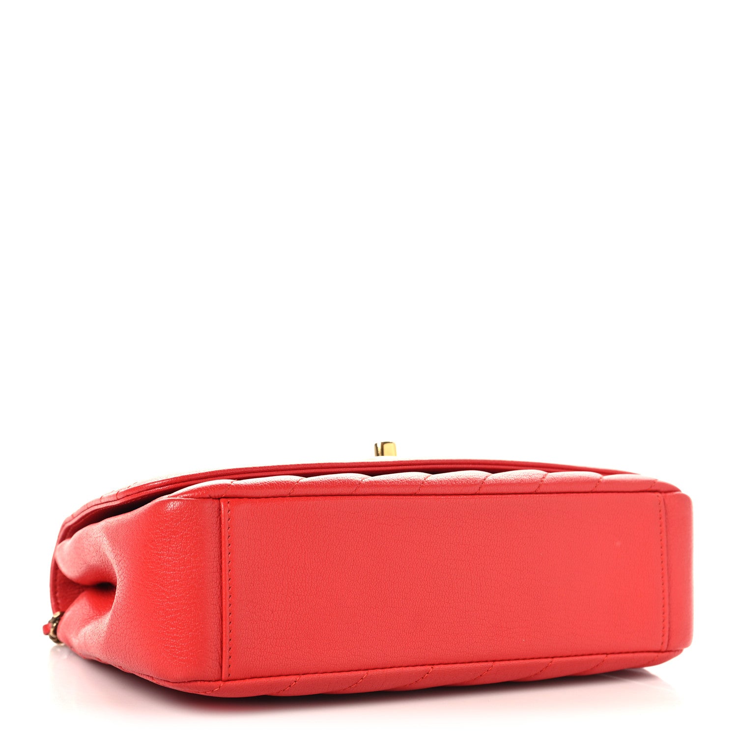 Chanel Shiny Goatskin Diagonal Quilted Small Flap Red 4 of 10