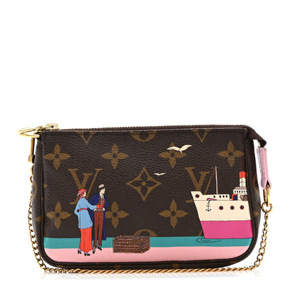 Louis Vuitton Monogram 2016 Christmas Animation Mini Pochette Accessories Rose Ballerine 1 of 9