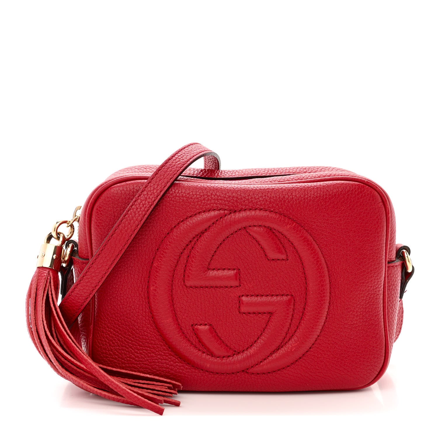 Gucci Pebbled Calfskin Small Soho Disco Bag Tabasco Red 1 of 16