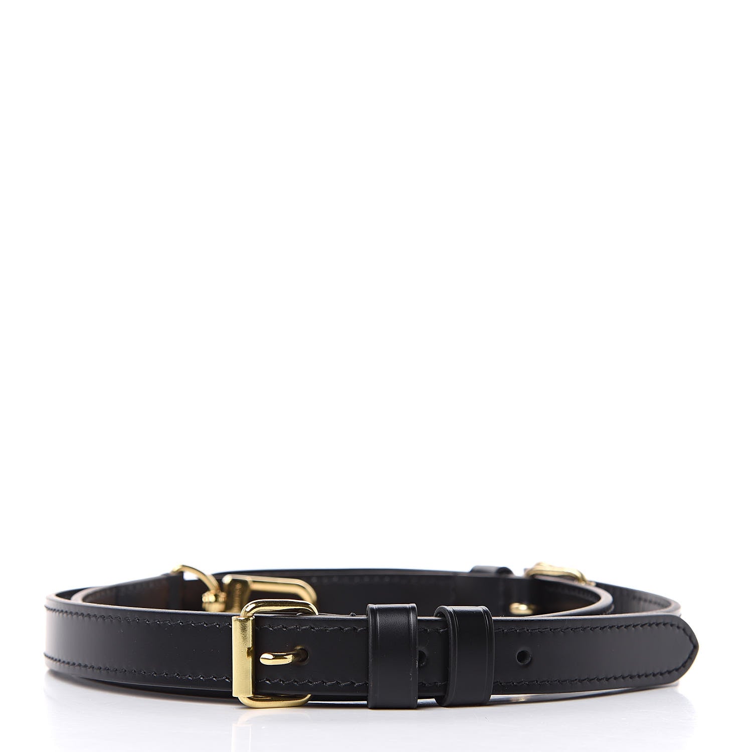 Louis Vuitton Calfskin 16mm Adjustable Shoulder Strap Black 2 of 3