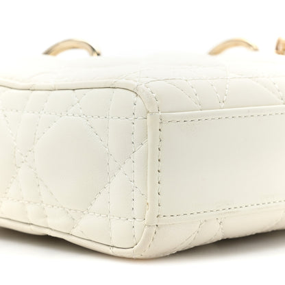 Christian Dior Lambskin Cannage Medium Lady D-Joy White 8 of 20