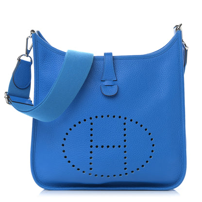 Hermes Taurillon Clemence Evelyne III PM Bleu Hydra 1 of 14