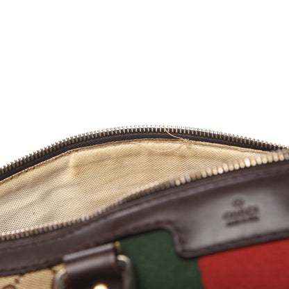 Gucci Monogram Vintage Web Medium Boston Dark Brown 11 of 12