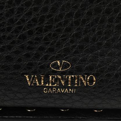 Valentino Garavani Grained Calfskin Rockstud Bucket Bag Black 7 of 12