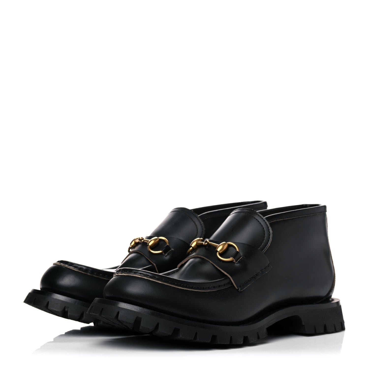 Gucci Cordovan Lux Mens Harald Horsebit Ankle Boots 9 Black 3 of 13