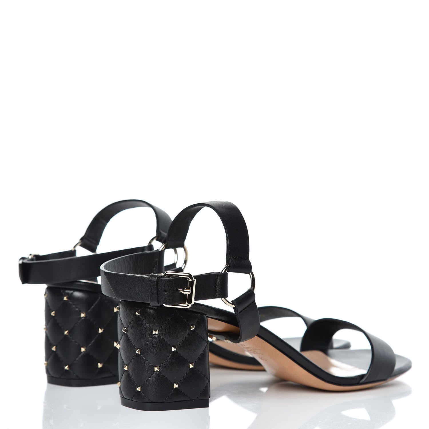 Valentino Garavani Calfskin Nappa Rockstud Spike 60mm Ankle Strap Sandals 40 Black 4 of 10