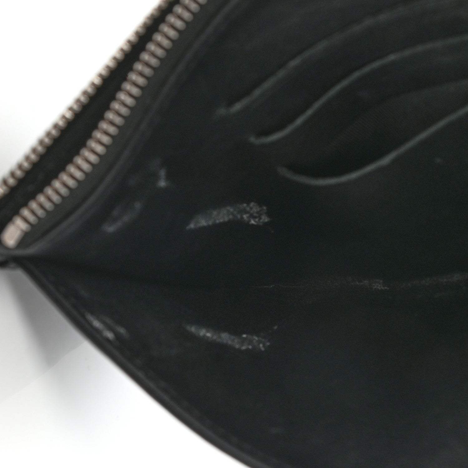 Chanel Goatskin Camellia Embossed Zip Pouch Black 8 of 9