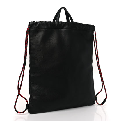 Gucci Calfskin Logo Drawstring Backpack Black 4 of 10
