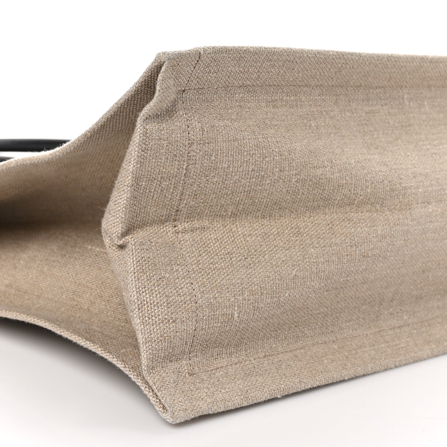 Saint Laurent Linen Calfskin Rive Gauche Tote Optic White 8 of 9