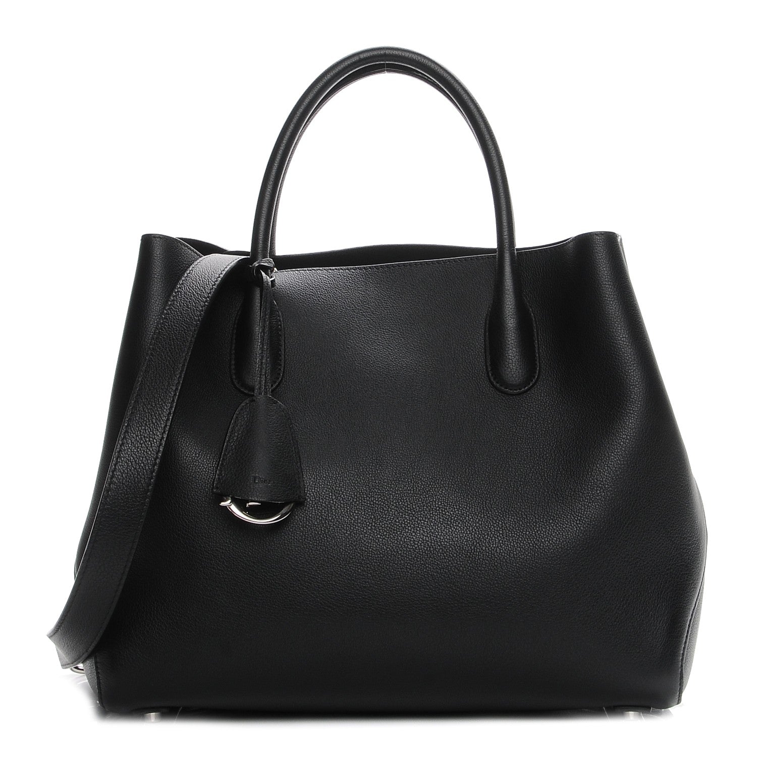 Christian Dior Supple Grained Calfskin Large Open Bar Tote Black 1 of 8