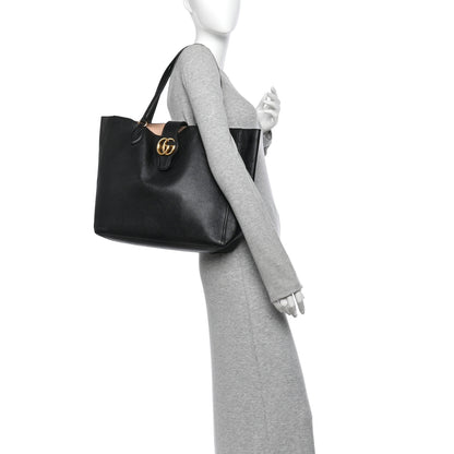 Gucci Grained Calfskin Small Dahlia Tote Black 2 of 12