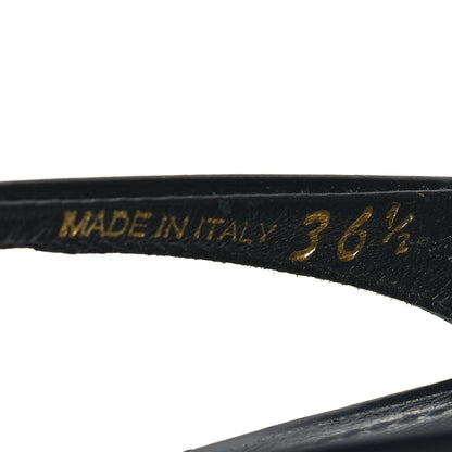 Prada Mesh Nappa Triangle Logo Pointed Toe 45mm Slingback Pumps 36.5 Black 6 of 11