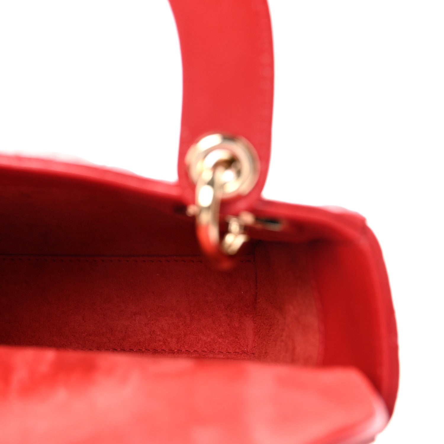 Christian Dior Calfskin Cannage Dioramour Mini Lady Dior Bag Bright Red 5 of 10