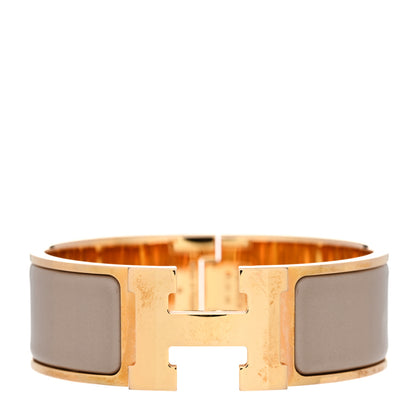 Hermes Enamel Wide Clic Clac H Bracelet GM Marron Glace 1 of 8