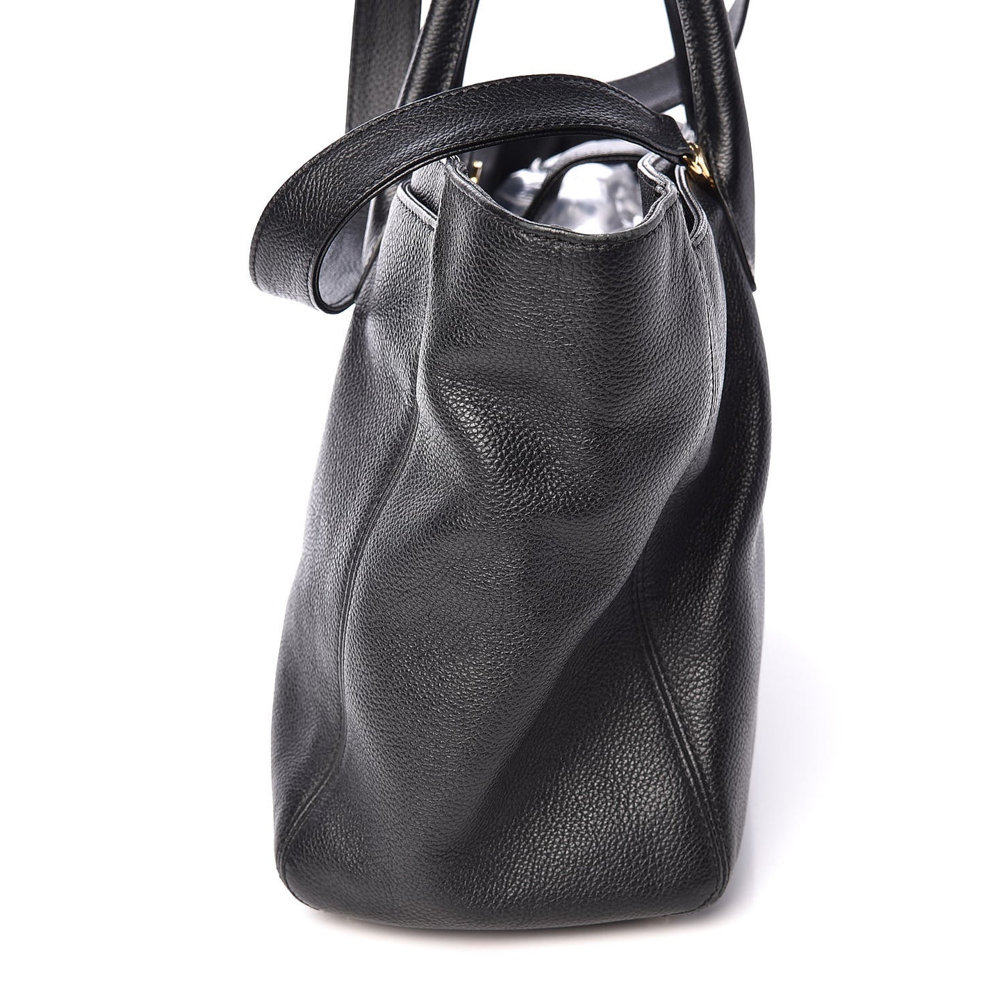 Calfskin Cerf Shopper Tote Black
