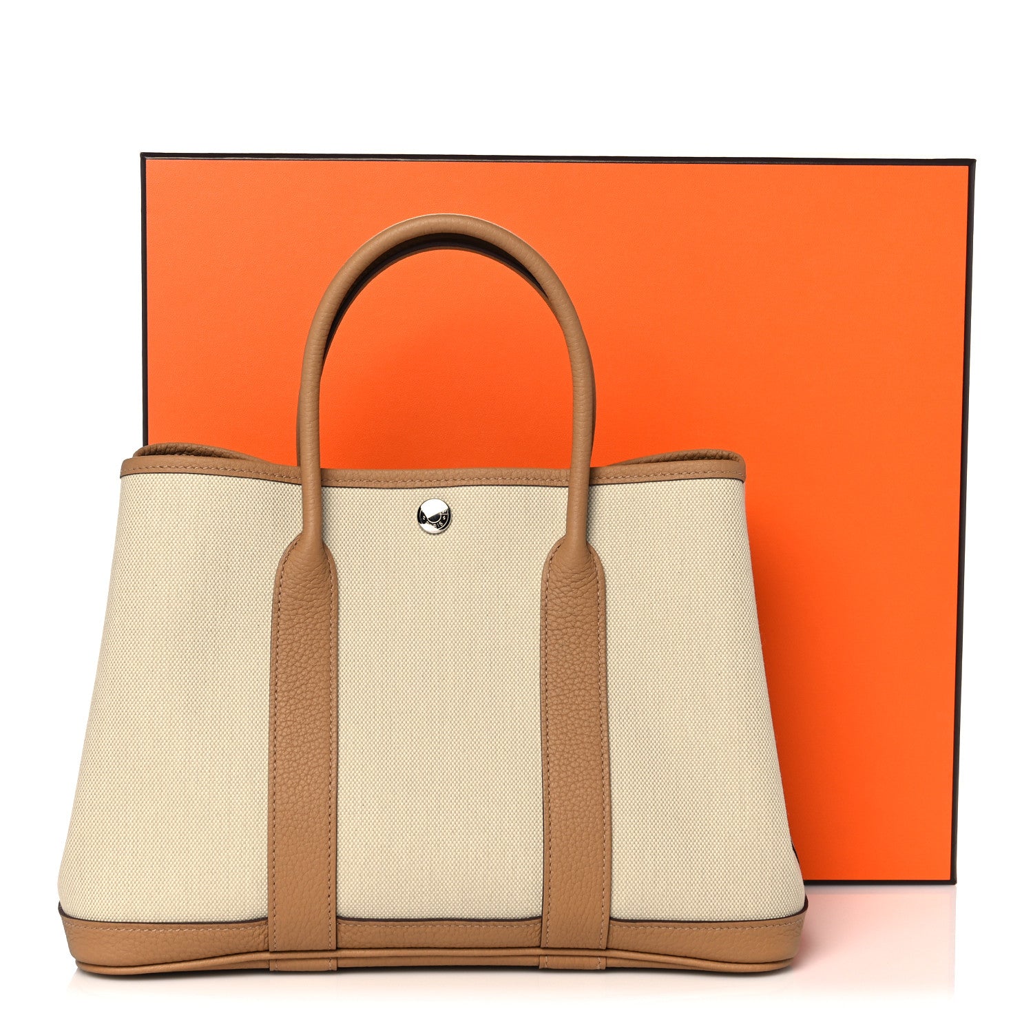 Hermes Toile Militaire Vache Country Garden Party 30 TPM Tote Beton Biscuit 10 of 10
