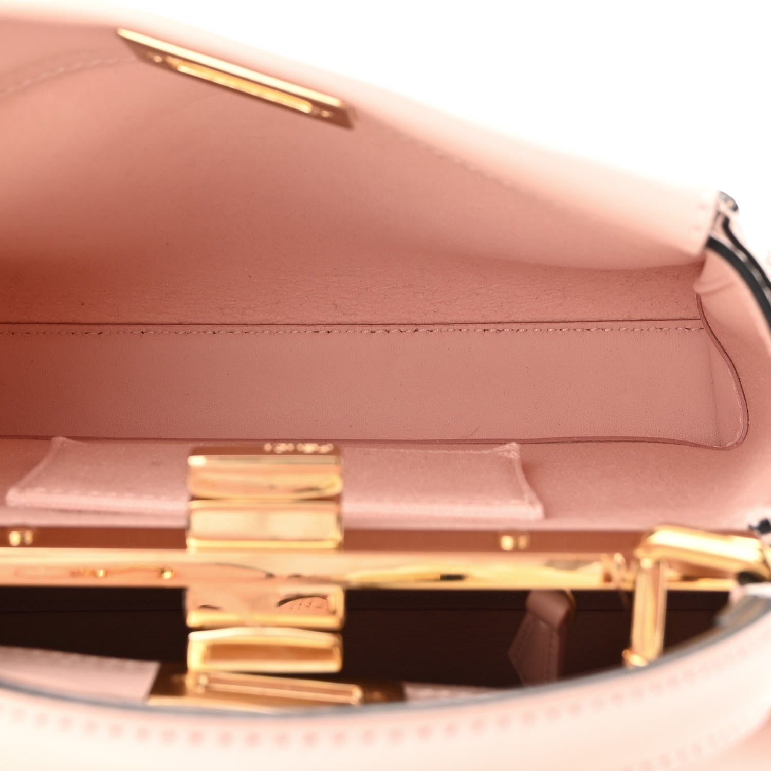 Fendi Vitello Seta Canvas FF Embroidered Mini Peekaboo Iconic Satchel Rosa Confetto 5 of 10