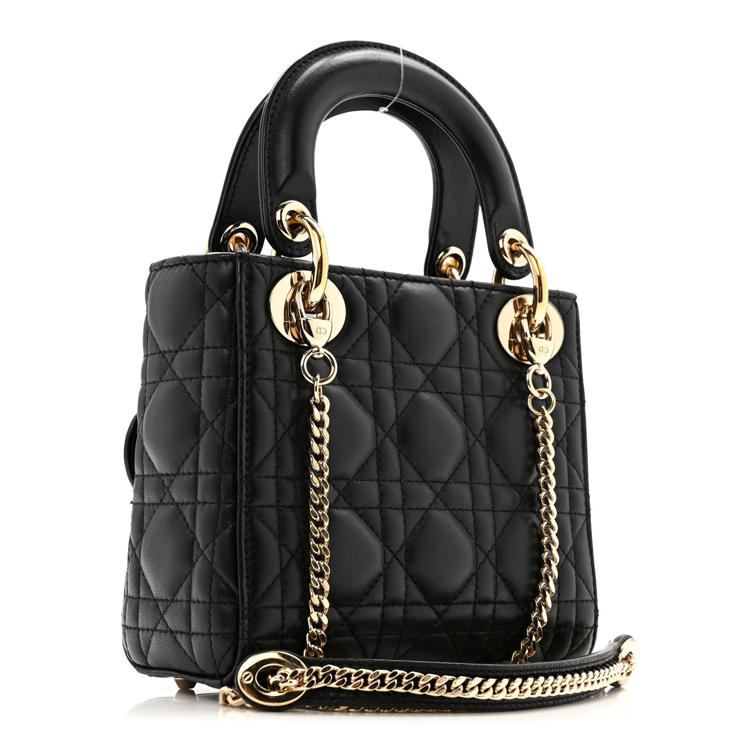 Christian Dior Lambskin Cannage Mini Lady Dior Black 3 of 11