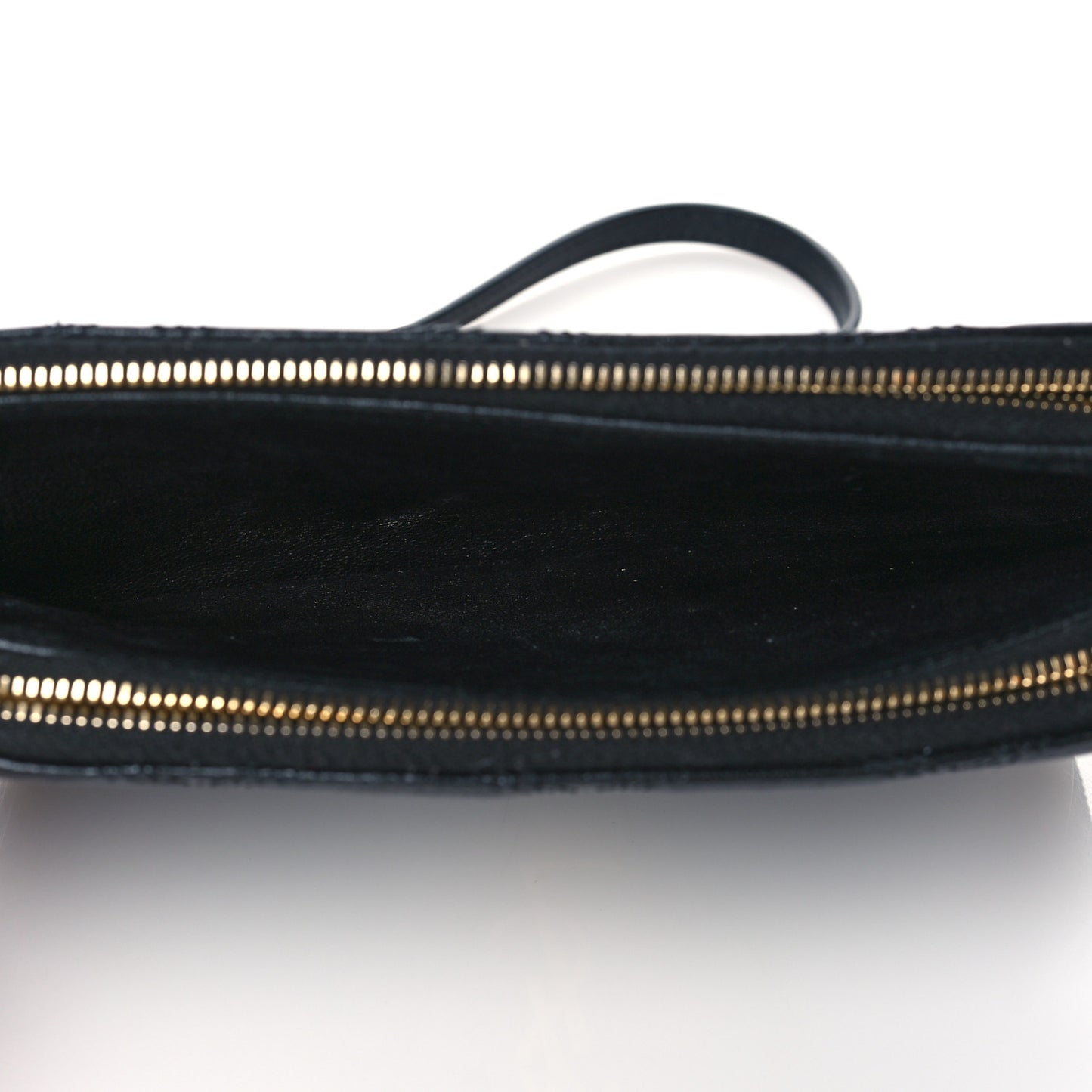 Grained Lambskin Quilted Mini Becky Double Zip Bag Black