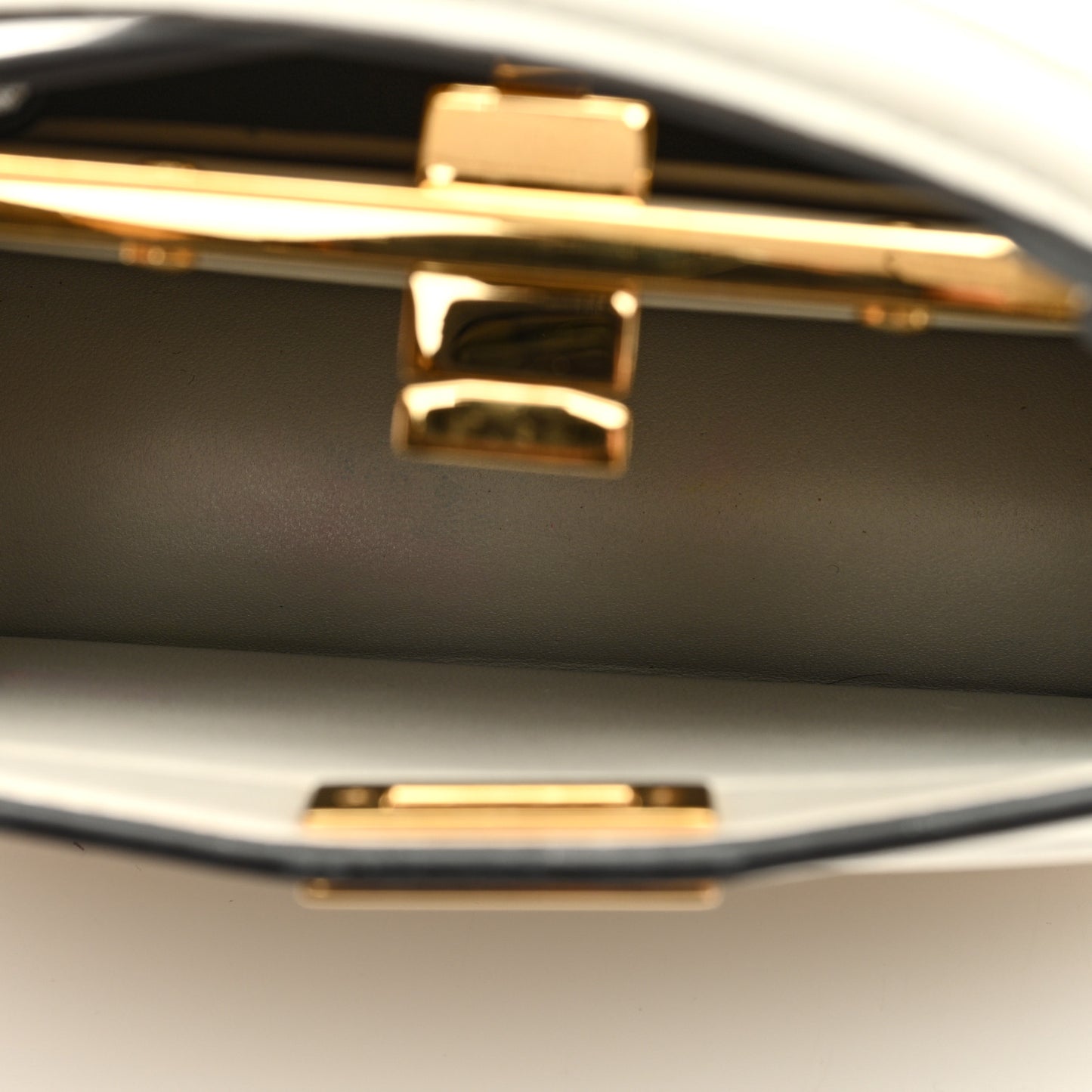 Shiny Nappa Petite Peekaboo I SEE U Satchel White