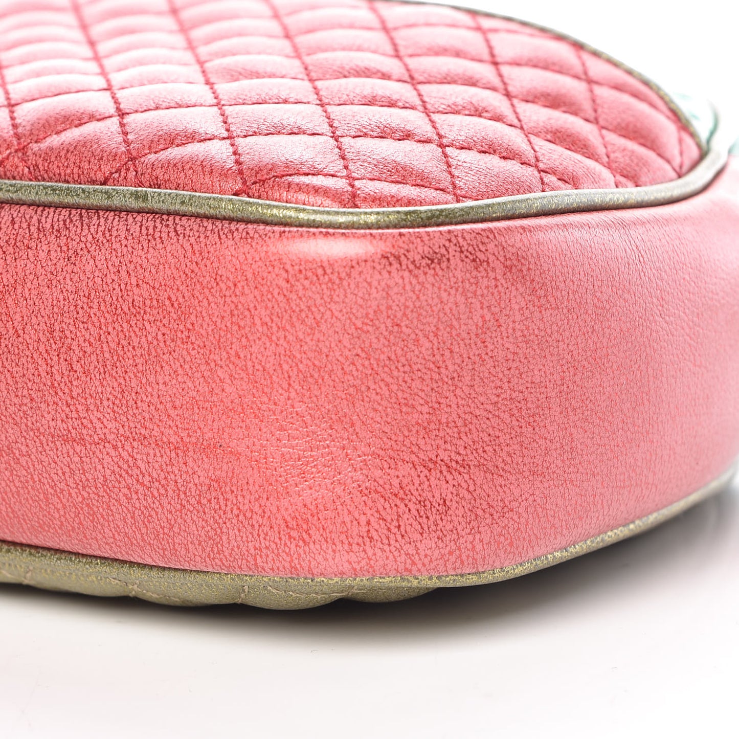 Laminated Nappa Trapuntata Mini Zumi Dome Shoulder Bag Rosso Jasmine Green Rame