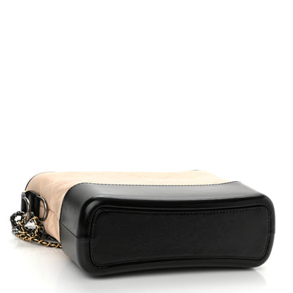 Chanel Aged Calfskin Quilted Medium Gabrielle Hobo Beige Black 4 of 11