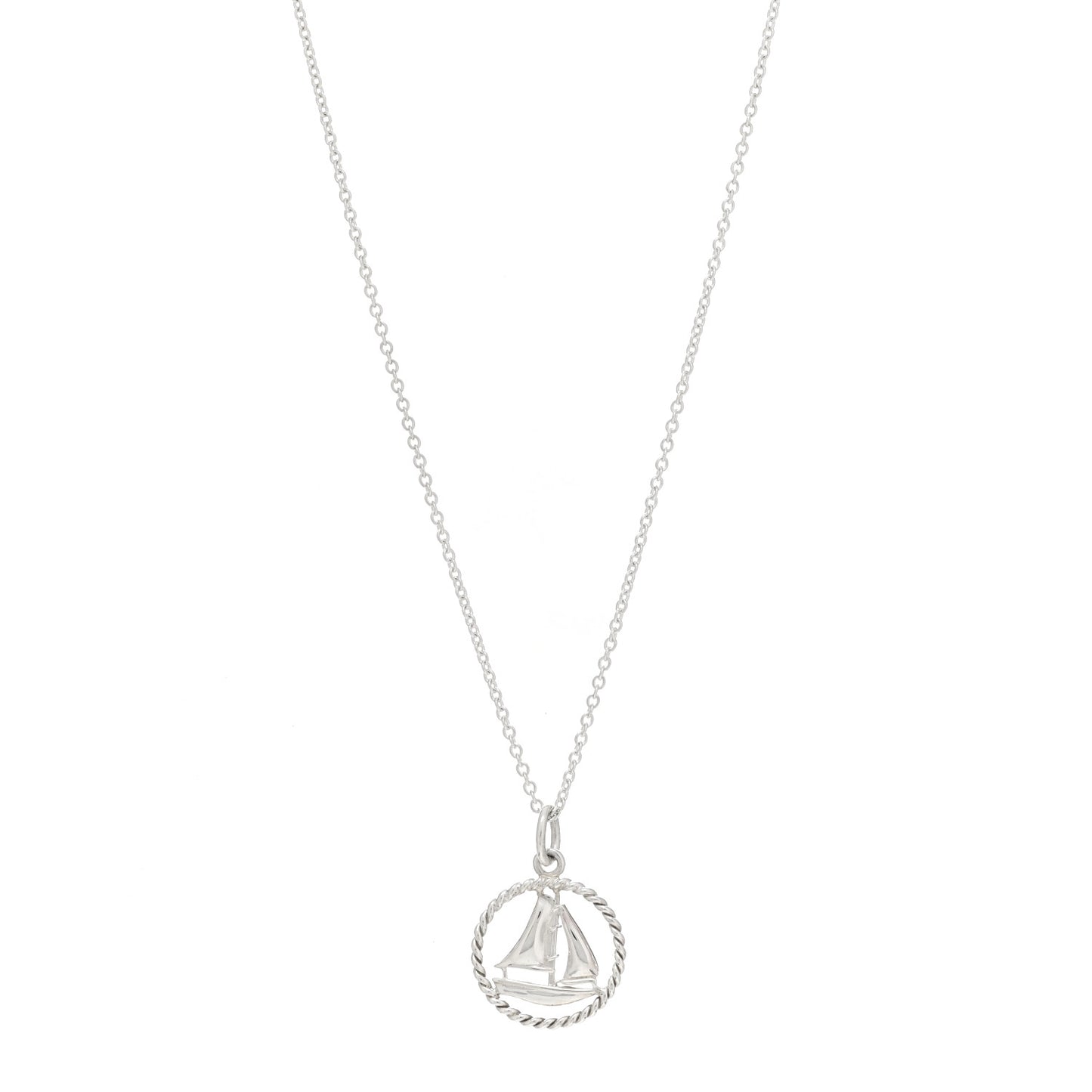 Sterling Silver Twist Sailboat Charm Necklace
