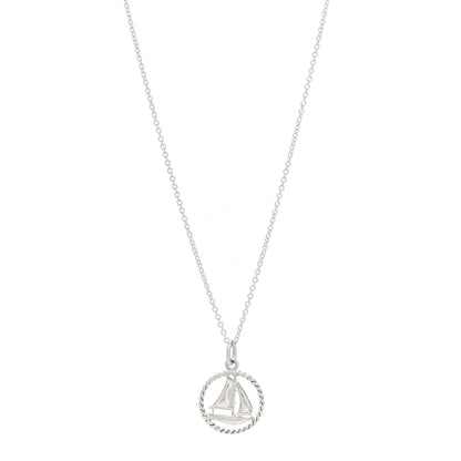 Tiffany Sterling Silver Twist Sailboat Charm Necklace 1 of 4