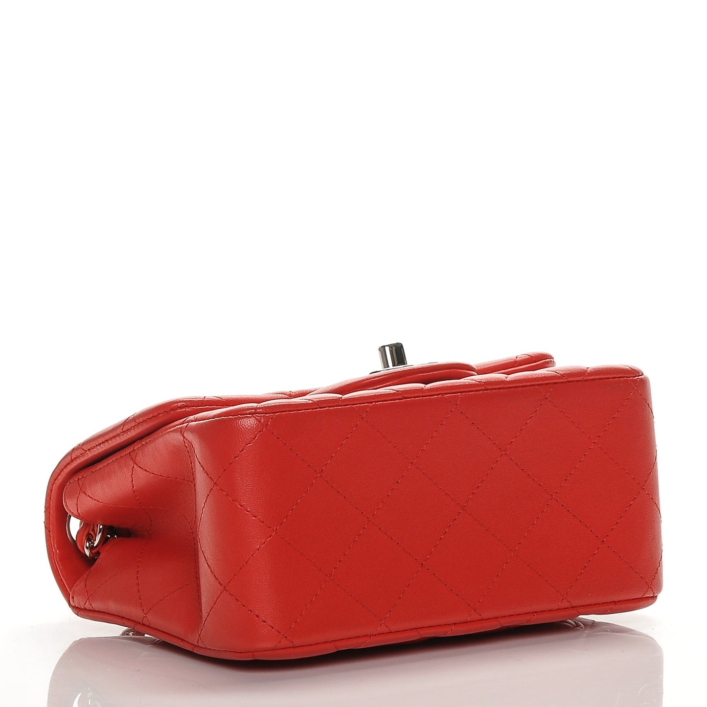 Caviar Quilted Mini Square Flap Red
