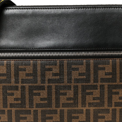 Fendi Glazed Fabric Vitello Liberty FF 1974 Medium East West Messenger Black Sunflower 9 of 11