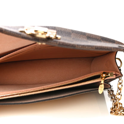 Louis Vuitton Damier Ebene Vavin Chain Wallet Creme 5 of 11
