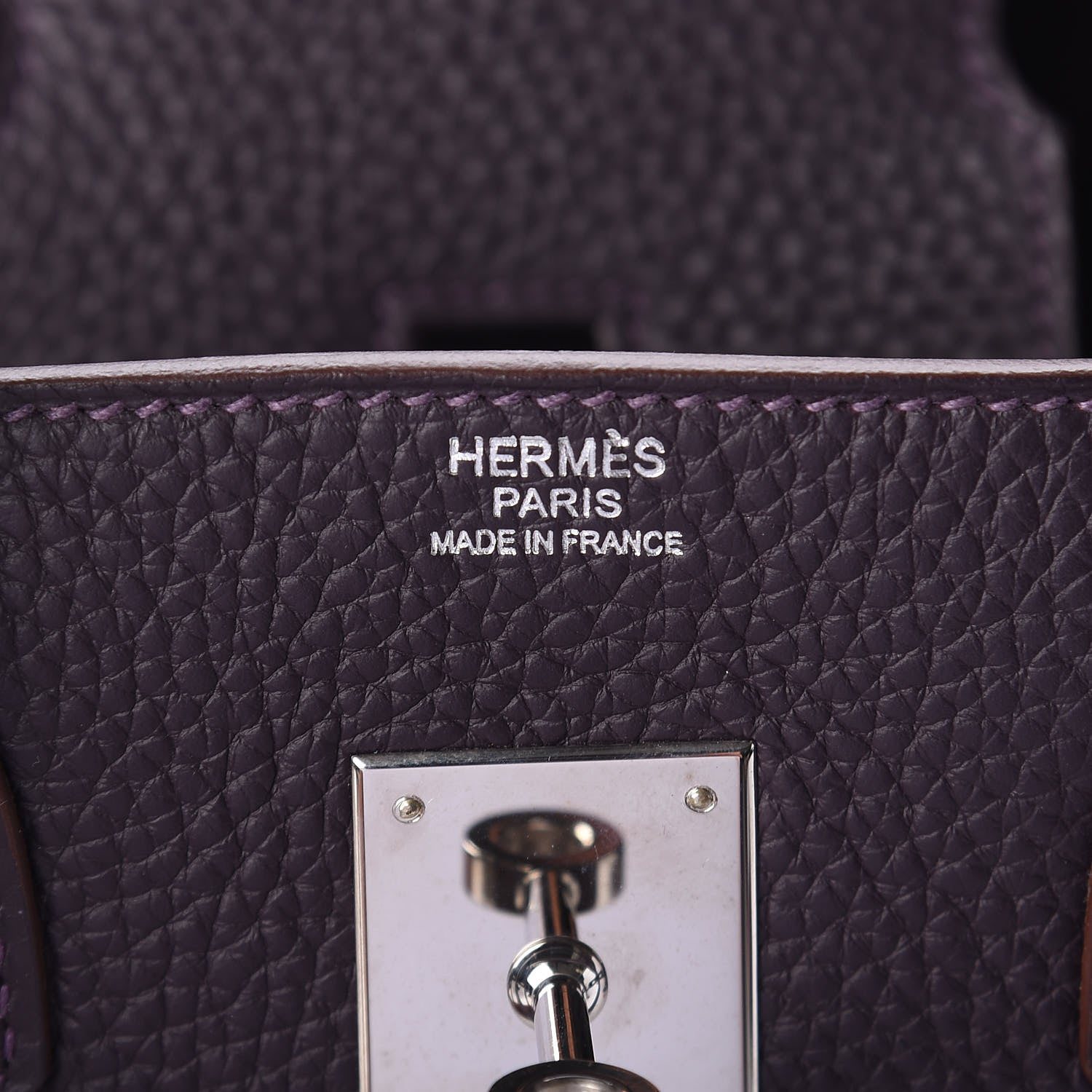 Hermes Taurillon Clemence Birkin 30 Raisin 5 of 8