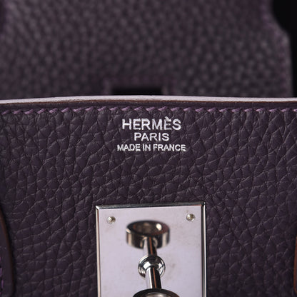 Hermes Taurillon Clemence Birkin 30 Raisin 5 of 8