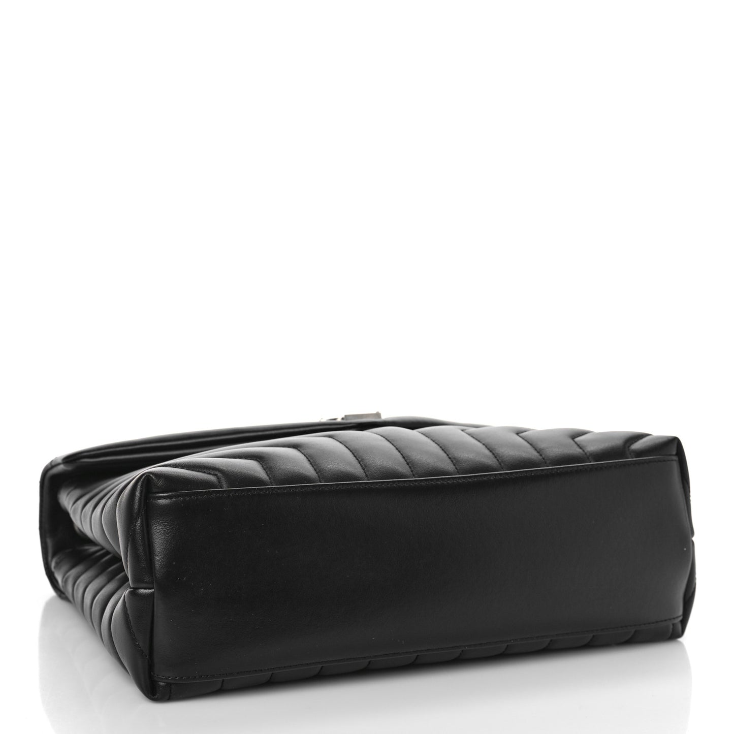 Calfskin Y Quilted Monogram Medium Loulou Chain Satchel Black