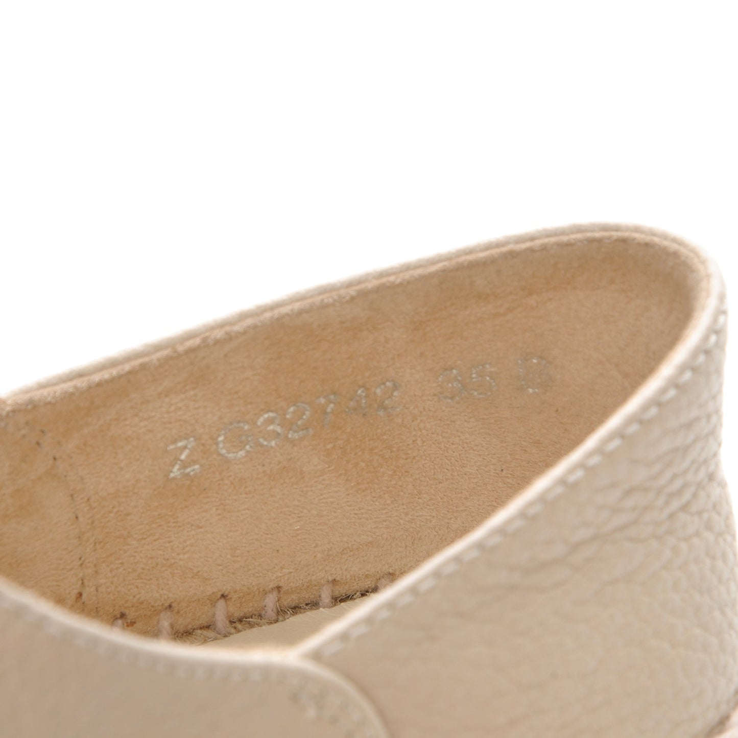 Grained Calfskin CC Espadrilles 35 Beige Black