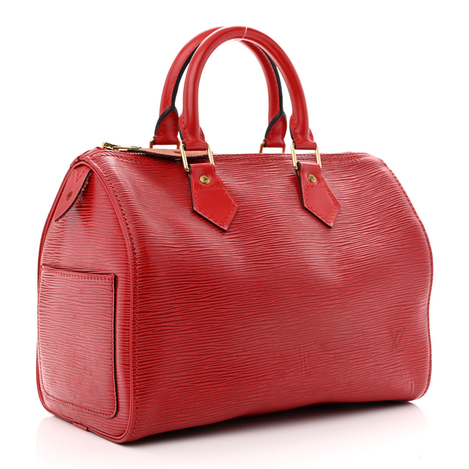Louis Vuitton Epi Speedy 25 Castillan Red 3 of 12