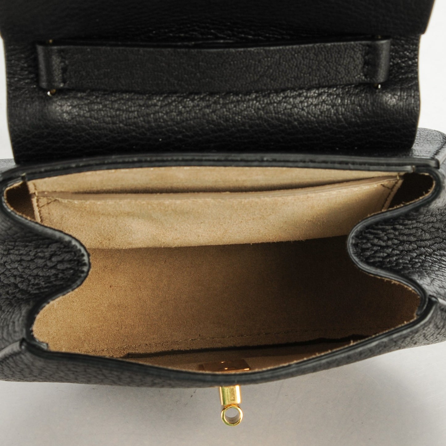 Grained Lambskin Nano Drew Shoulder Bag Black