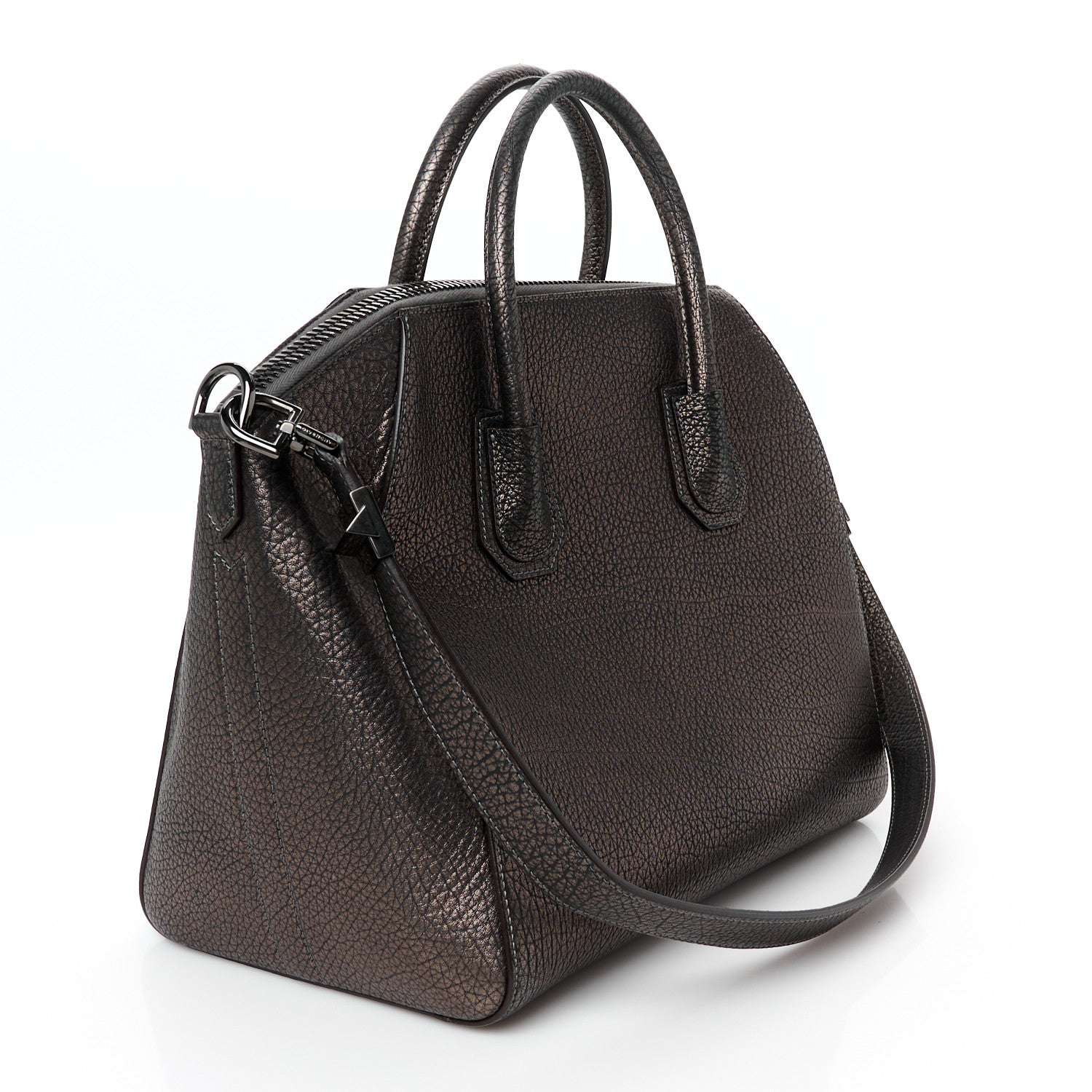 Givenchy Metallic Sugar Goatskin Medium Antigona Gunmetal 3 of 10
