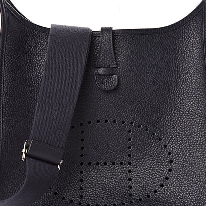 Hermes Taurillon Clemence Evelyne III PM Bleu Nuit 8 of 11